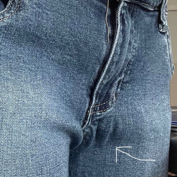 Kut From The Kloth Distressed Straight Jeans Raw Hem Size 10 - Picture 5 of 12